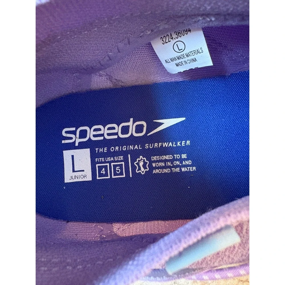 Speedo Aqua Trek Girls Water Shoes Purple Surfwalker Size L 4-5 New